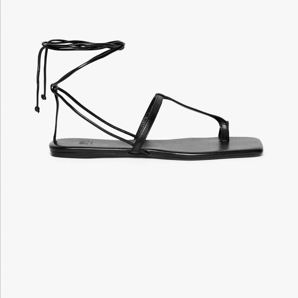Zara Icon Limited Edition tied, flat leather sandals - Picture 8 of 9